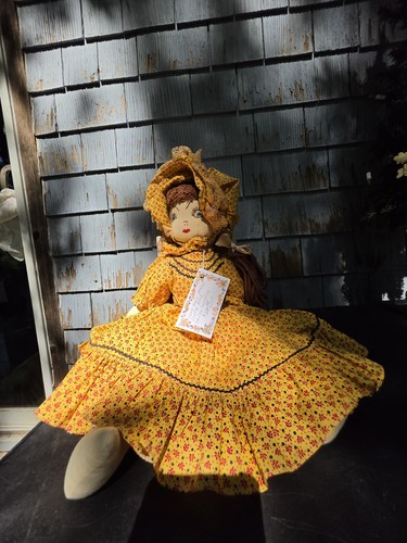 Vtg handmade rag - doll, prairie